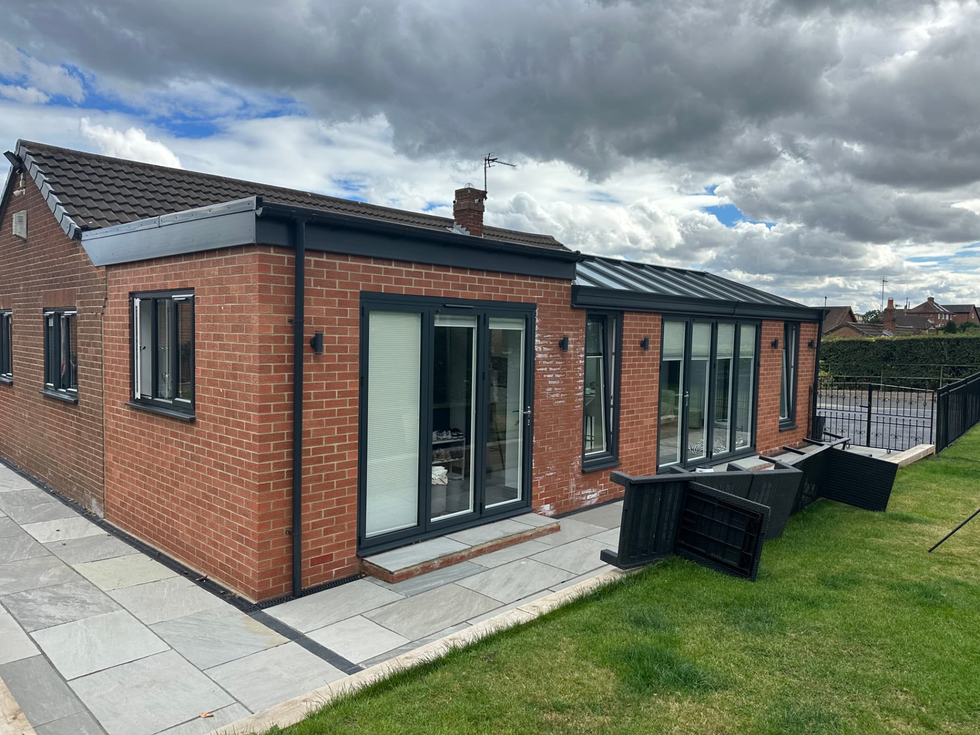Rear extension and glazed orangery bay in Shotton Colliery