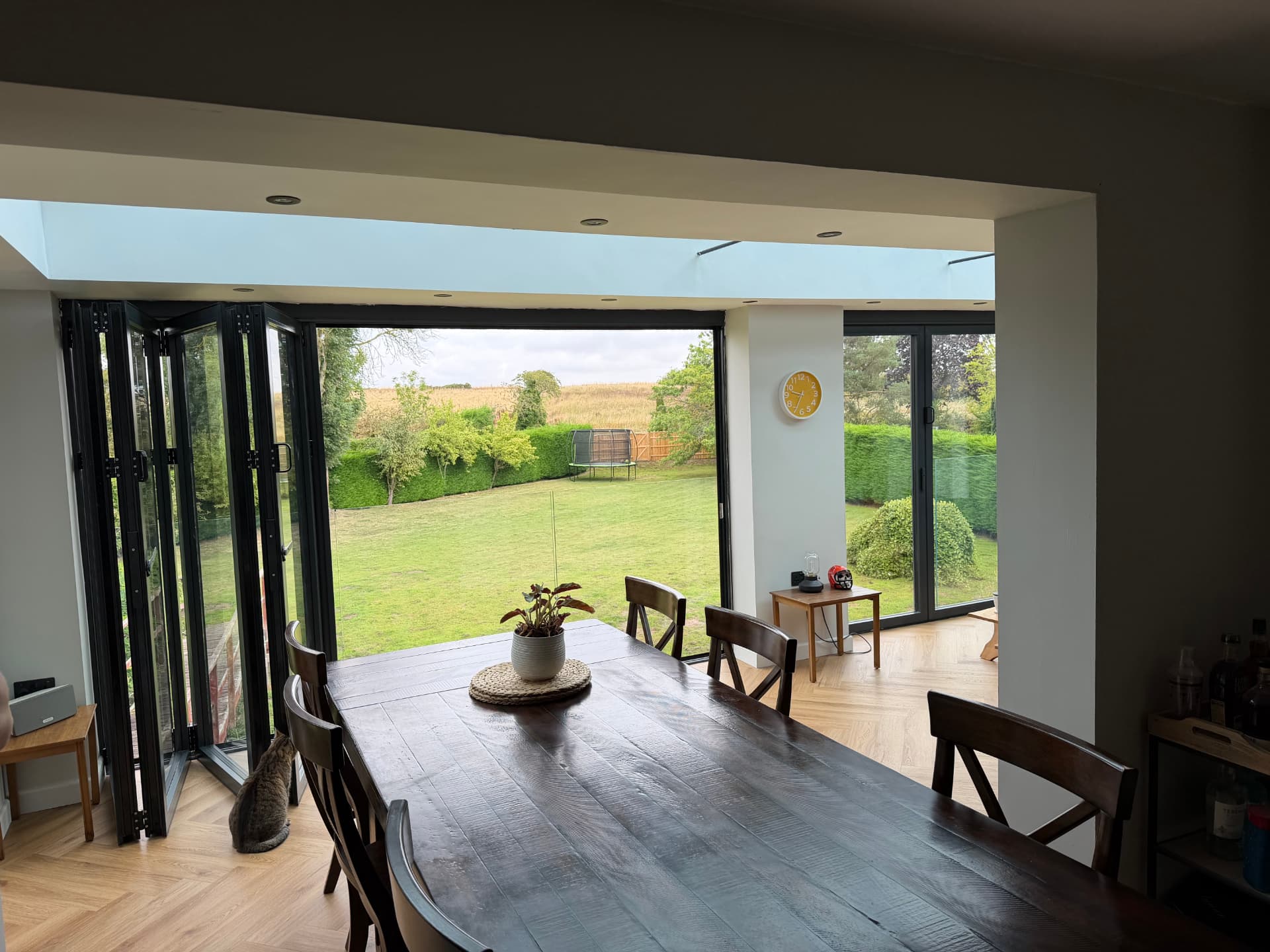 Dining area inside the new kitchen extension