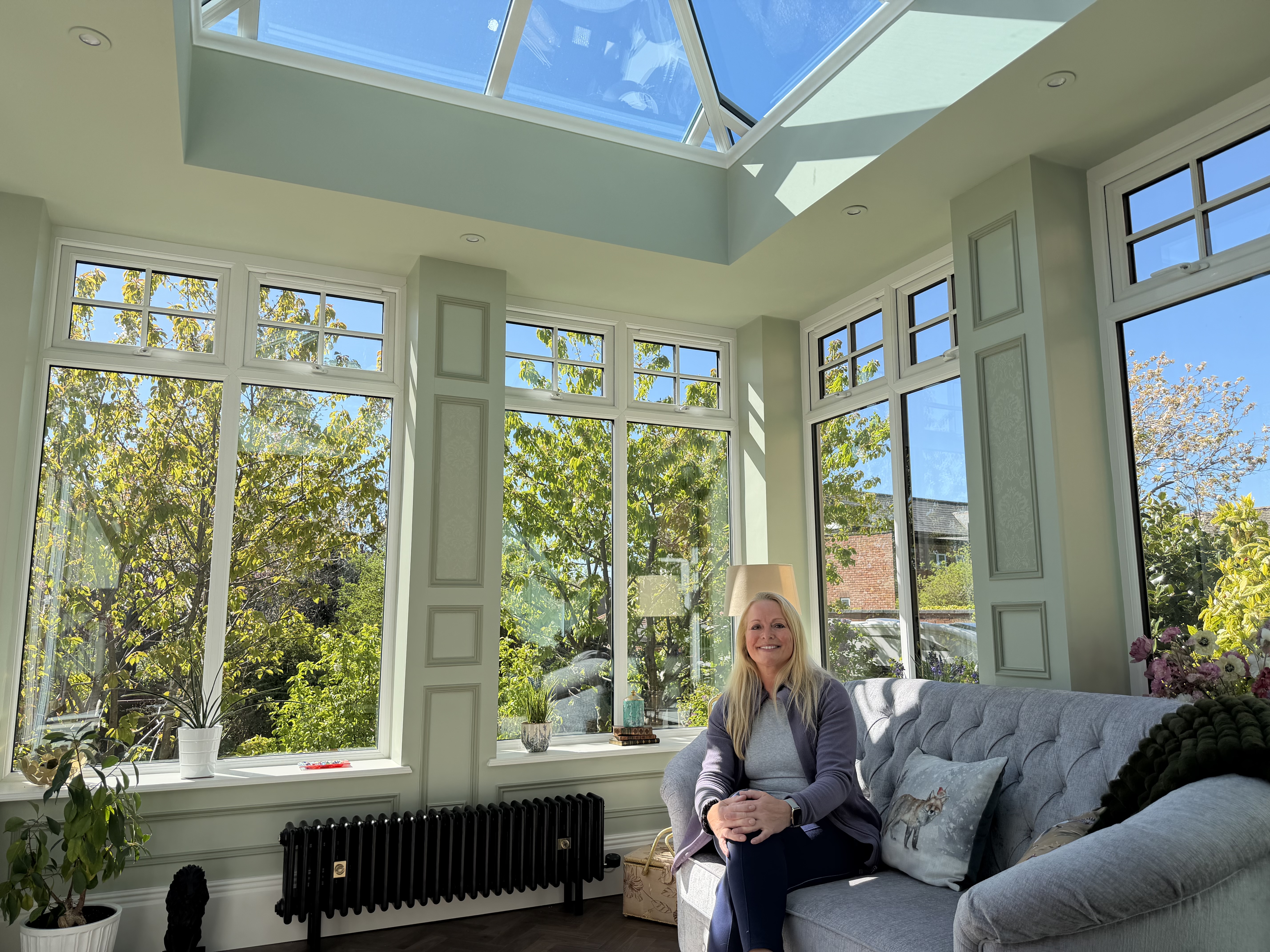 Traditional orangery with agate grey frames