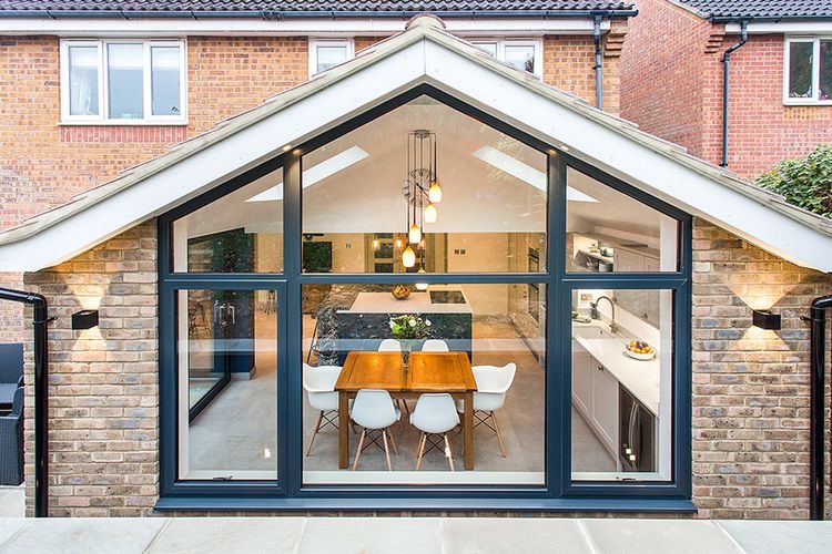 anthracite gable front kitchen extension