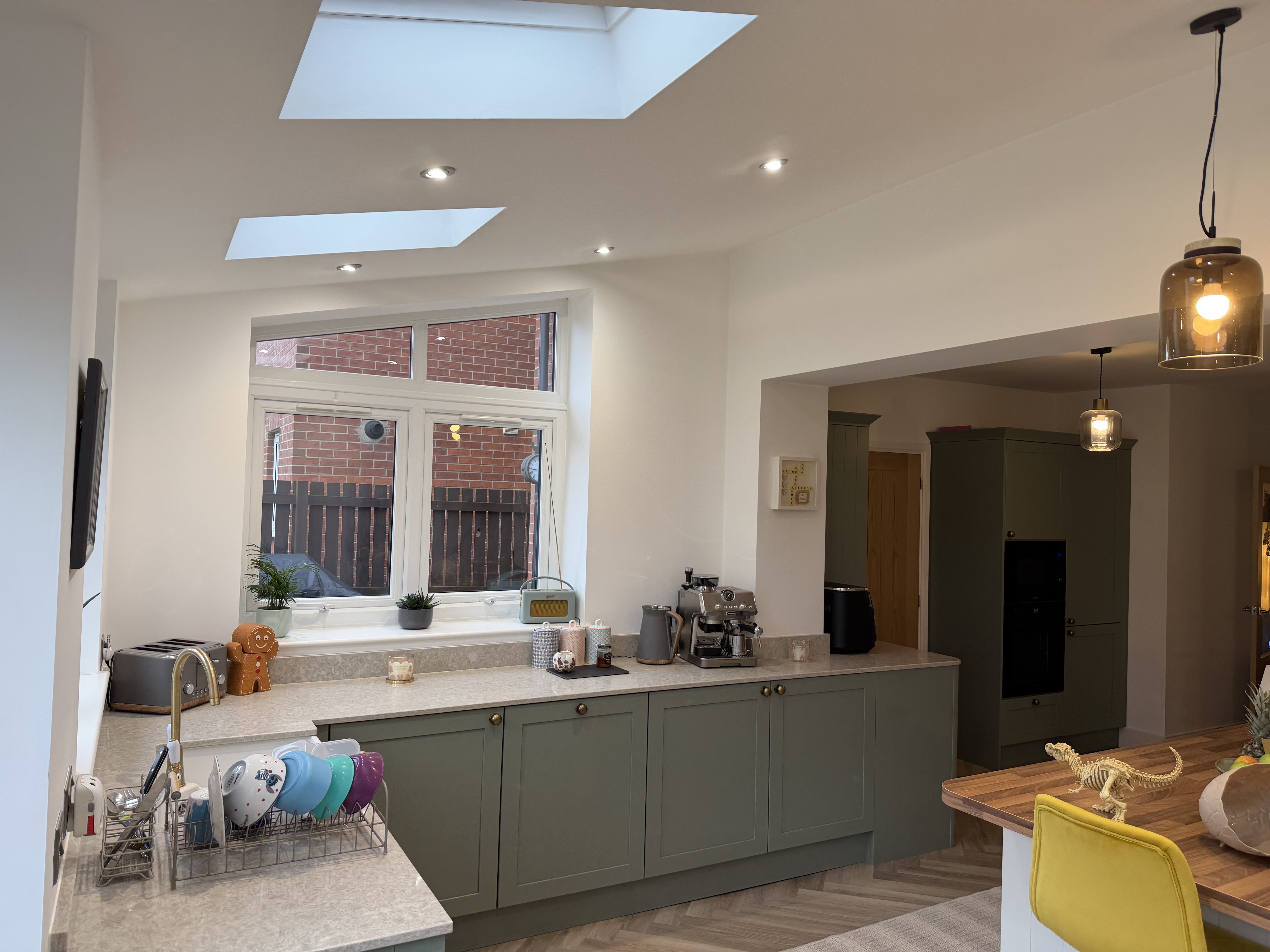 Completed extension with wrap around kitchen