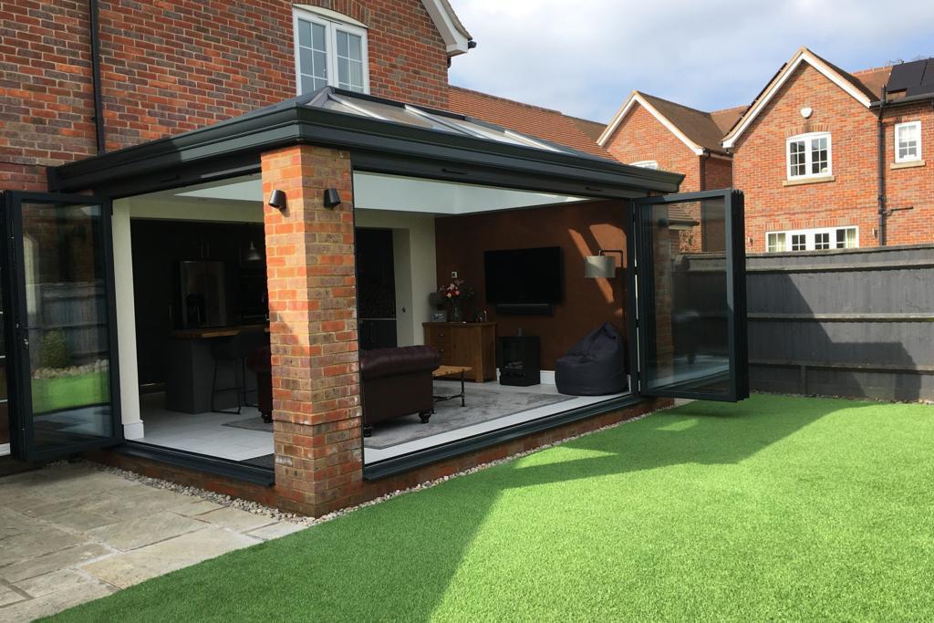 Open-plan kitchen extension with roof lantern
