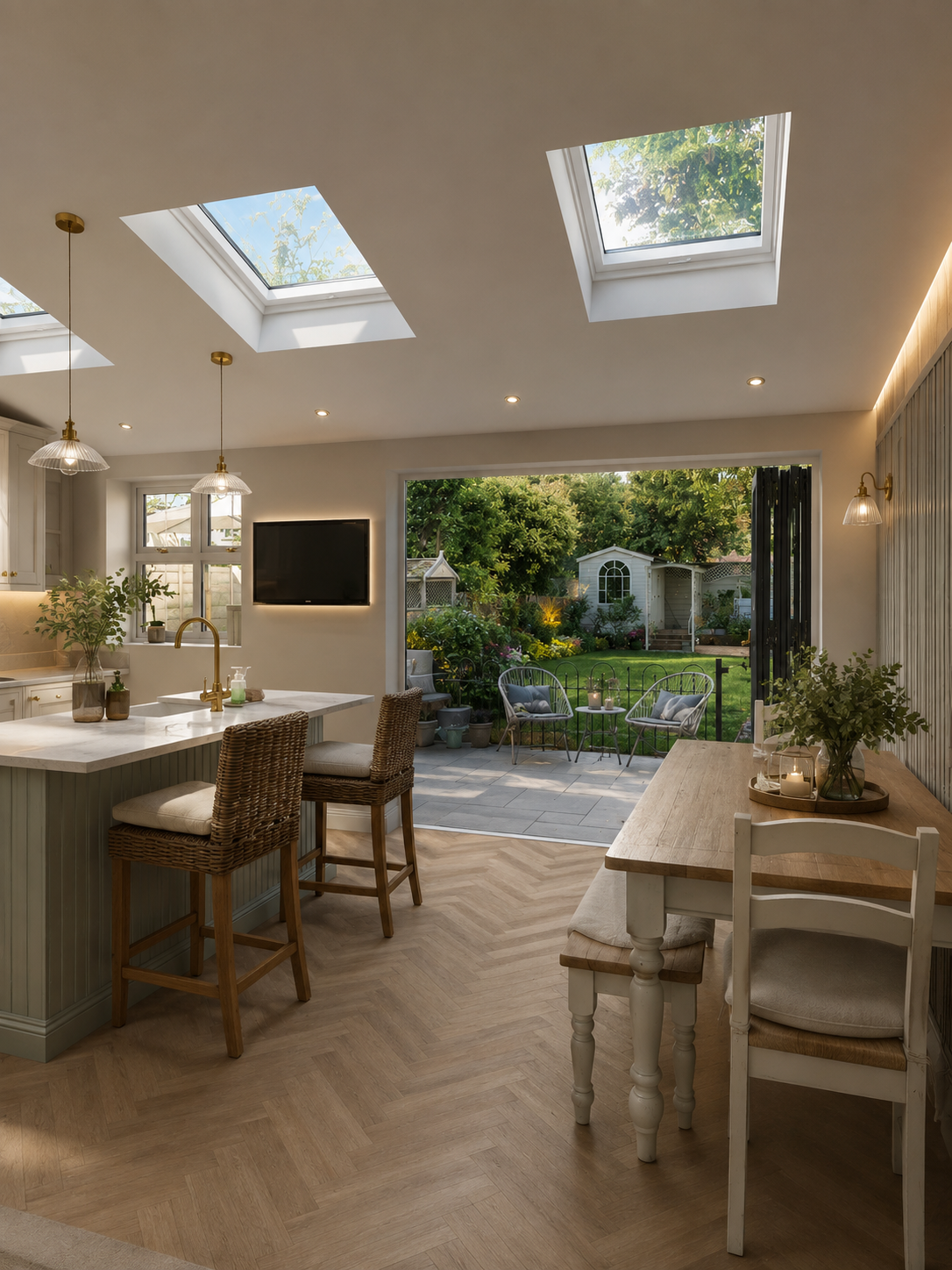 4D virtual design render of an extension