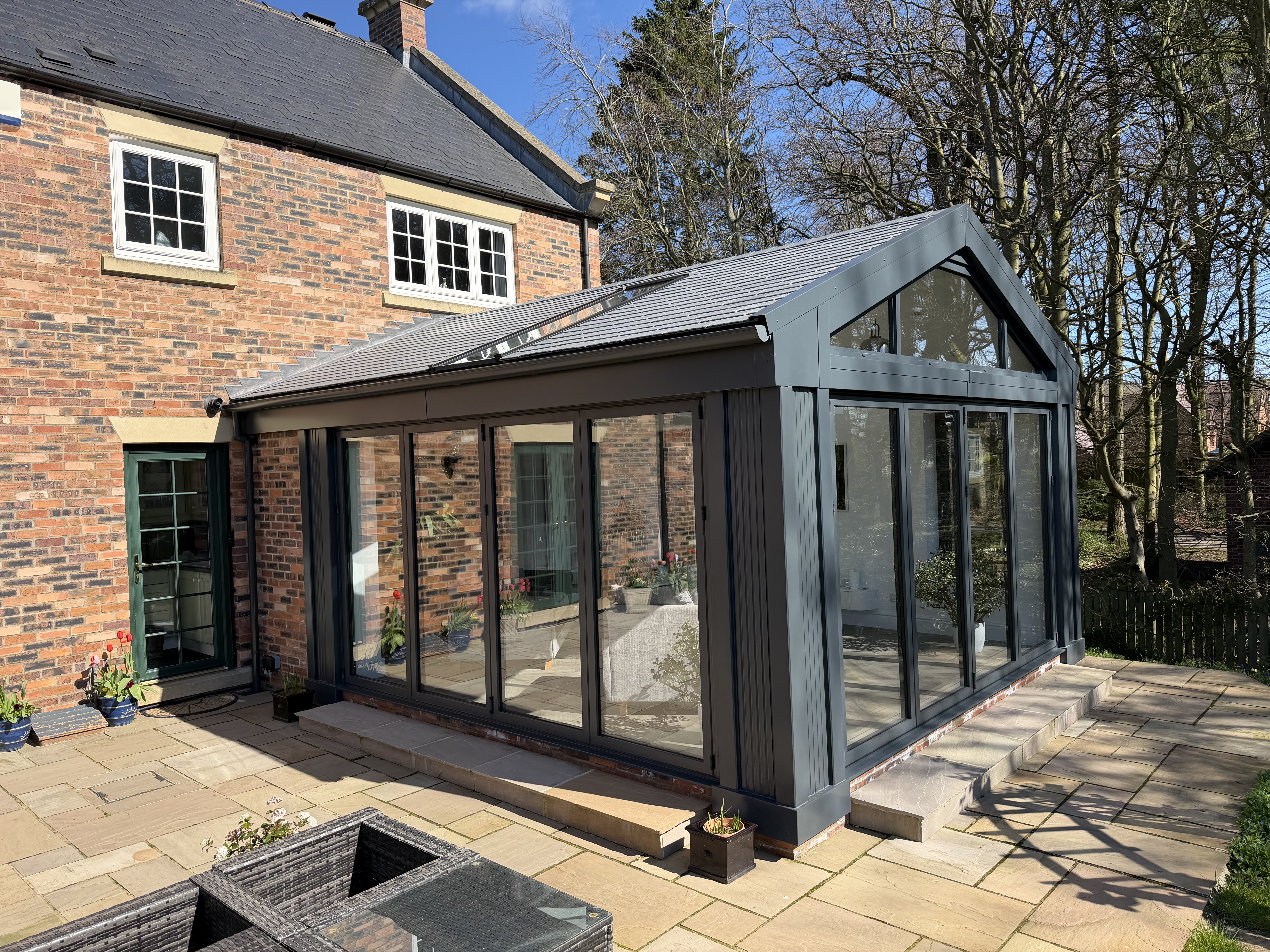 Anthracite grey aluminium extension