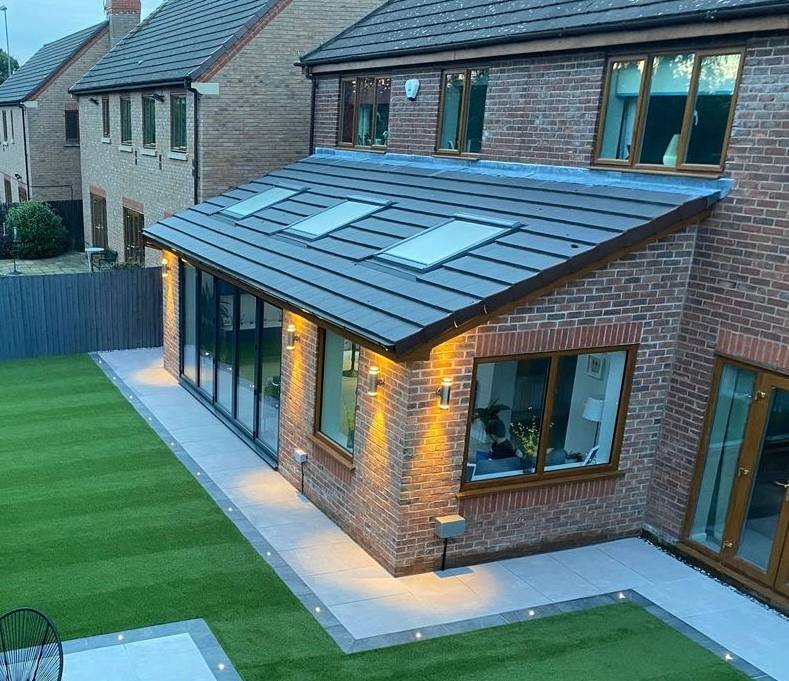 Extension with lean to roof and 3 velux windows