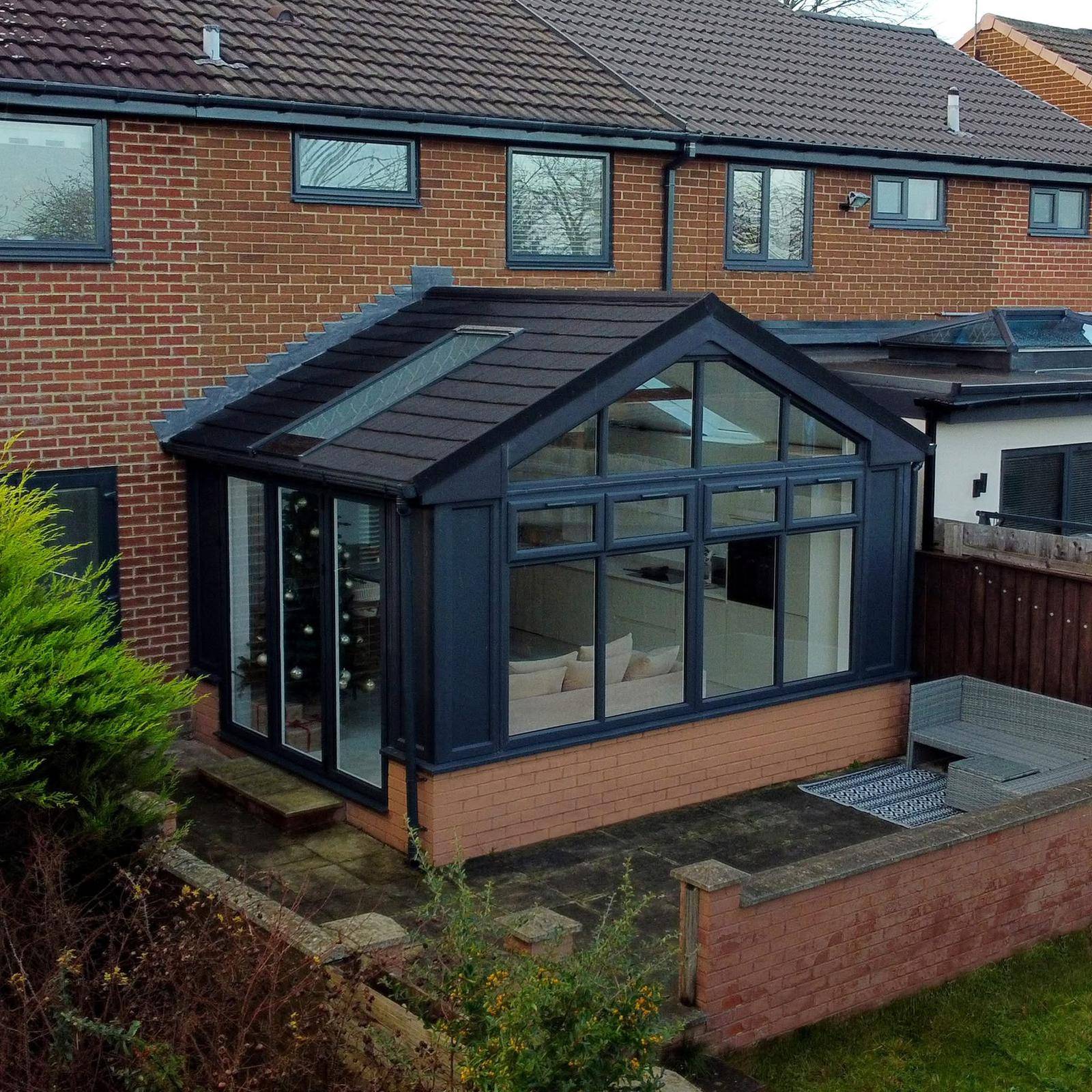 Converted conservatory in anthracite grey