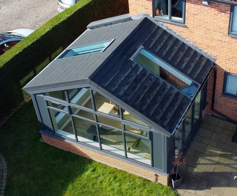 Converted conservatory from above with skyvistas